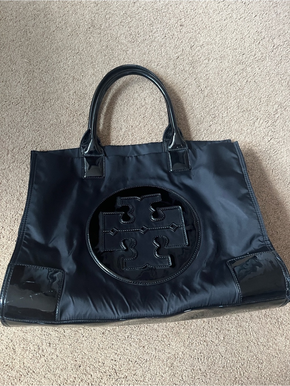 Tory Burch Black Logo Tote Bag